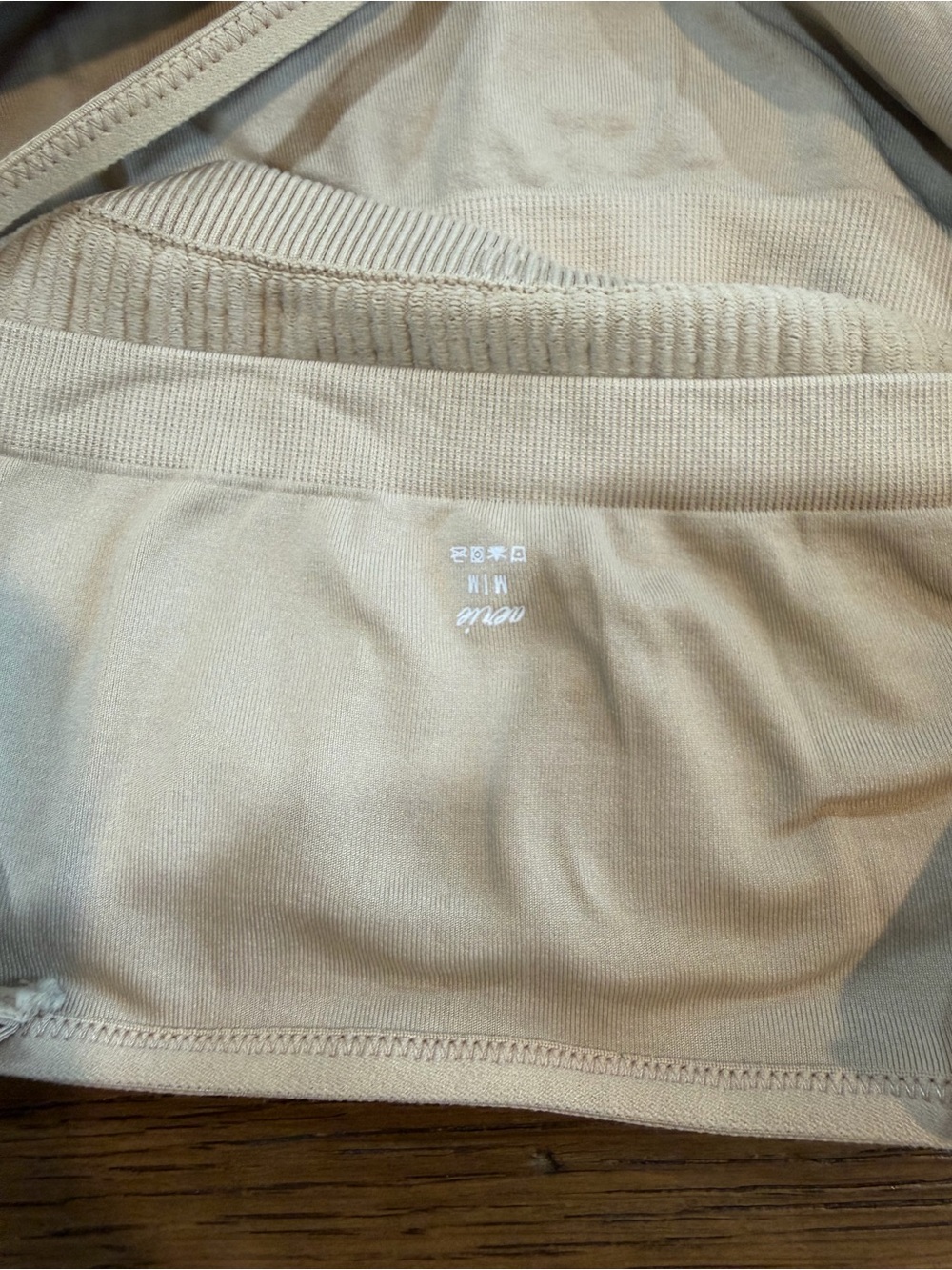 aerie Ribbed One-Shoulder Bralette in Beige - Picture 7 of 7